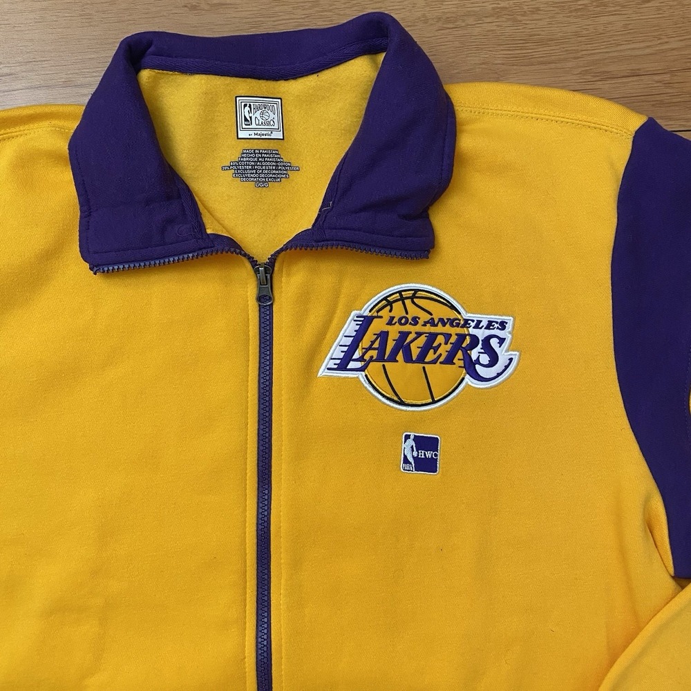 Los Angeles Lakers NBA Hardwood Classics Track Jacket Yellow XL Majestic
